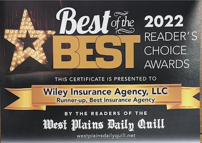 Wiley runner up best insurance agency 2022-cropped